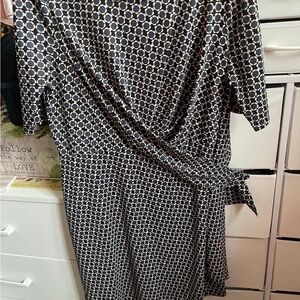 Ann Taylor Black and White Asymmetrical Dress